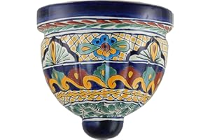 COLOR Y TRADICIÓN Mexican Talavera Wall Planter Handmade Hand Painted Pottery Planter Wall Hanging Sconce Planter # 10