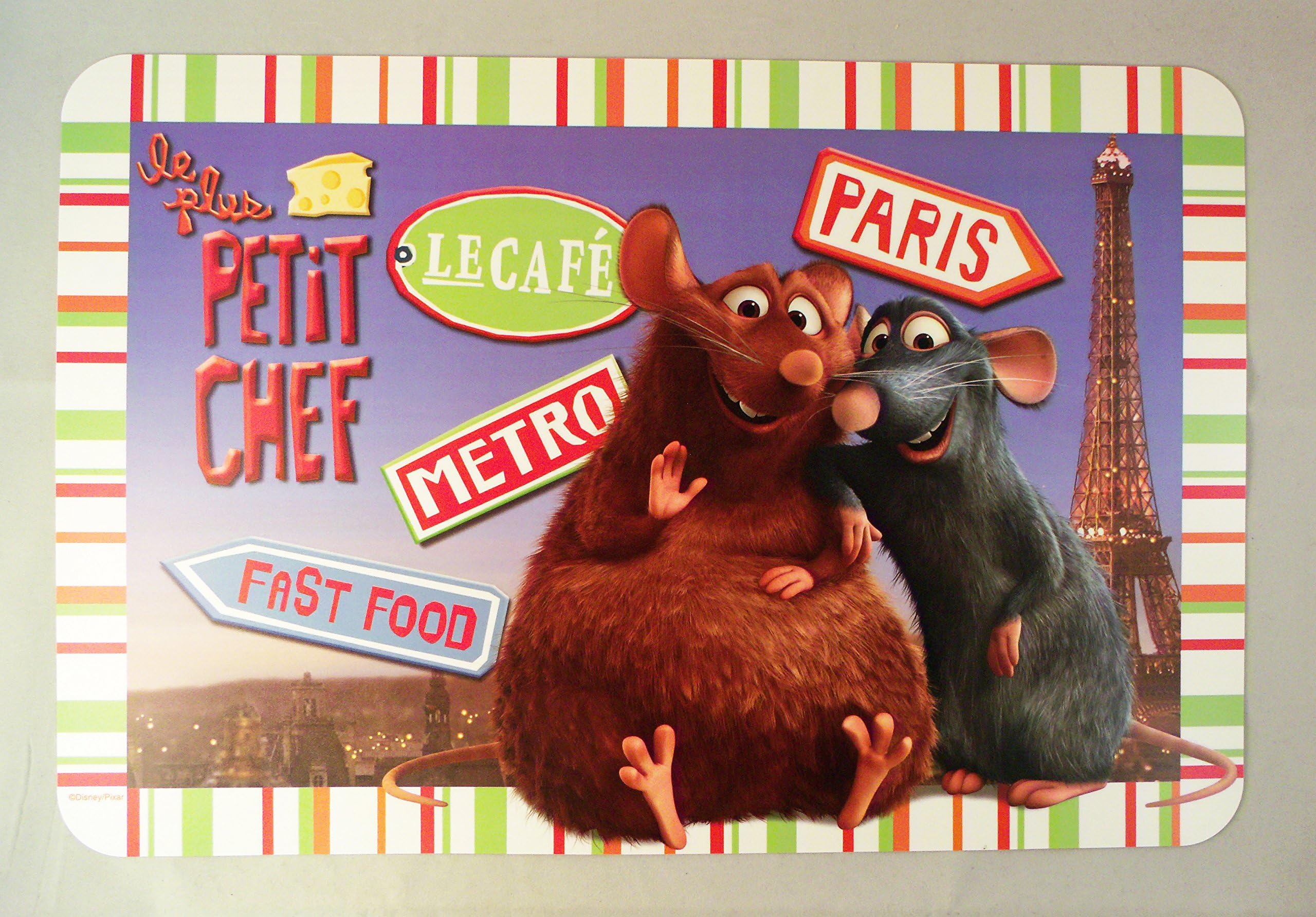 Set of 4 Disney Ratatouille Remy and Emile Vinyl Placemats