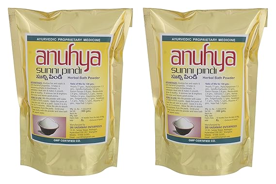 Anuhya Herbal Bath Powders, 600 Grams (Pack of 2)