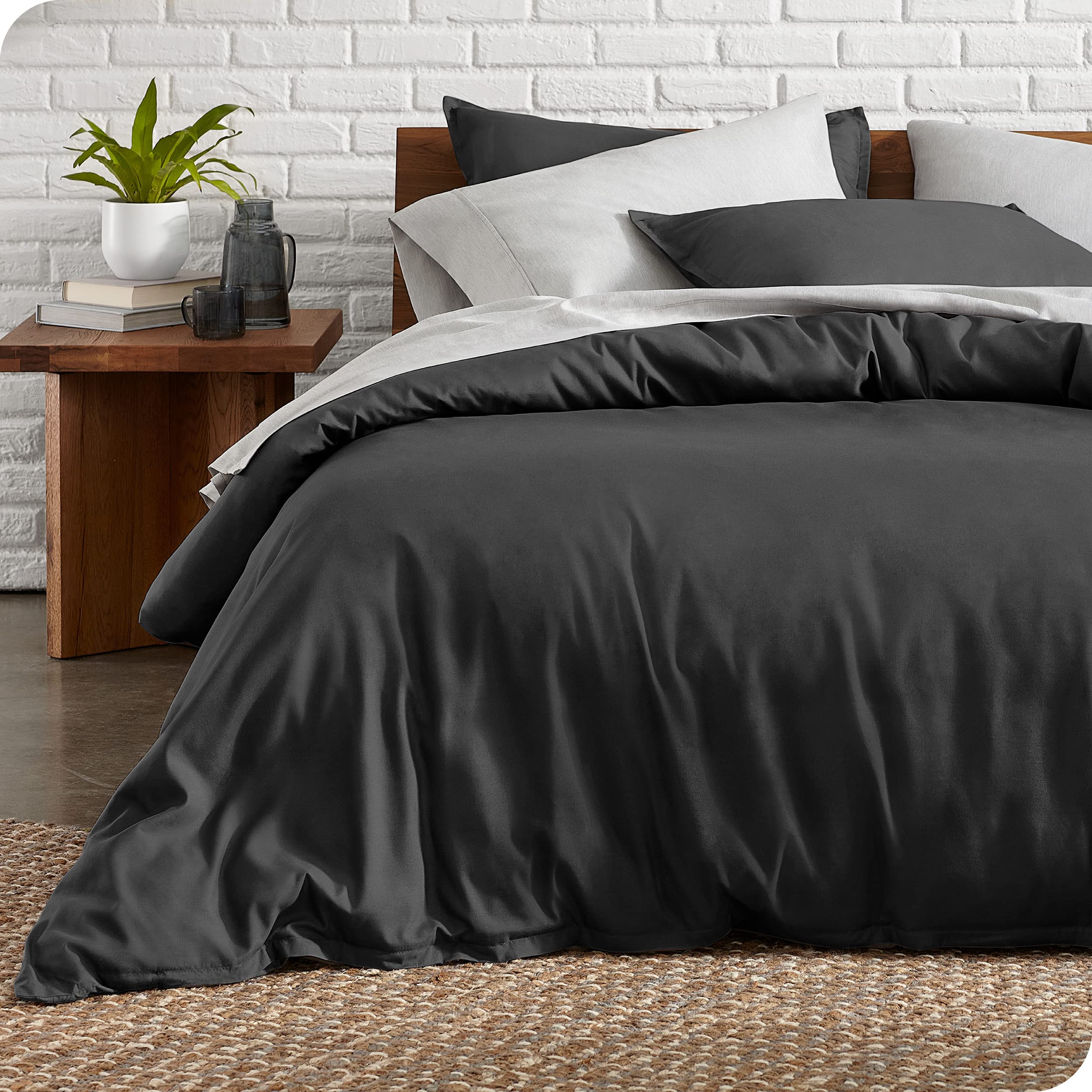 Bare Home Duvet Cover Set Super King Size - Premium 1800 Ultra-Soft Duvet Cover Set - Lightweight - Cooling Duvet Cover - Bed Duvet Cover with 2 Pillowcases (Super King, Black)