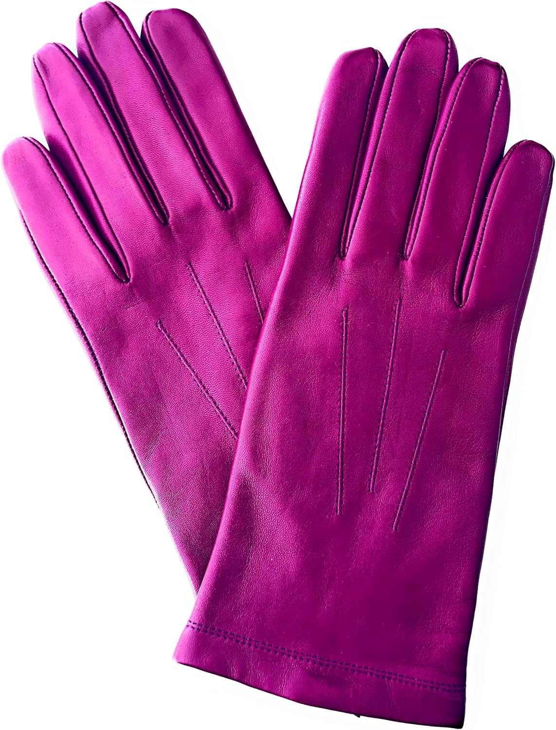 John Lewis Leather Women's Gloves Medium Size Pink Magenta Amazon.co