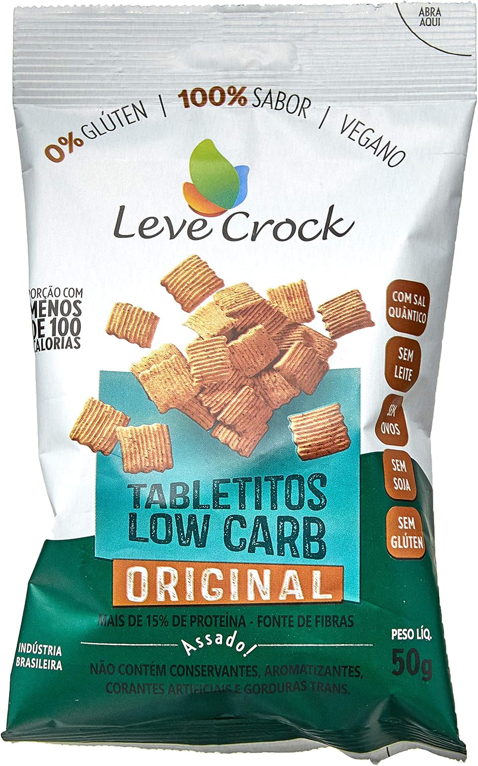 Biscoito Tabletitos Low Carb Original Leve Crock 50g
