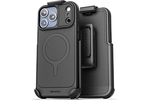 Encased Thin Armor for iPhone 17 Pro Max Case with Belt Clip (Compatible with MagSafe) Slim Flexible TPU Cover with Rotating Holster (Matte Black)