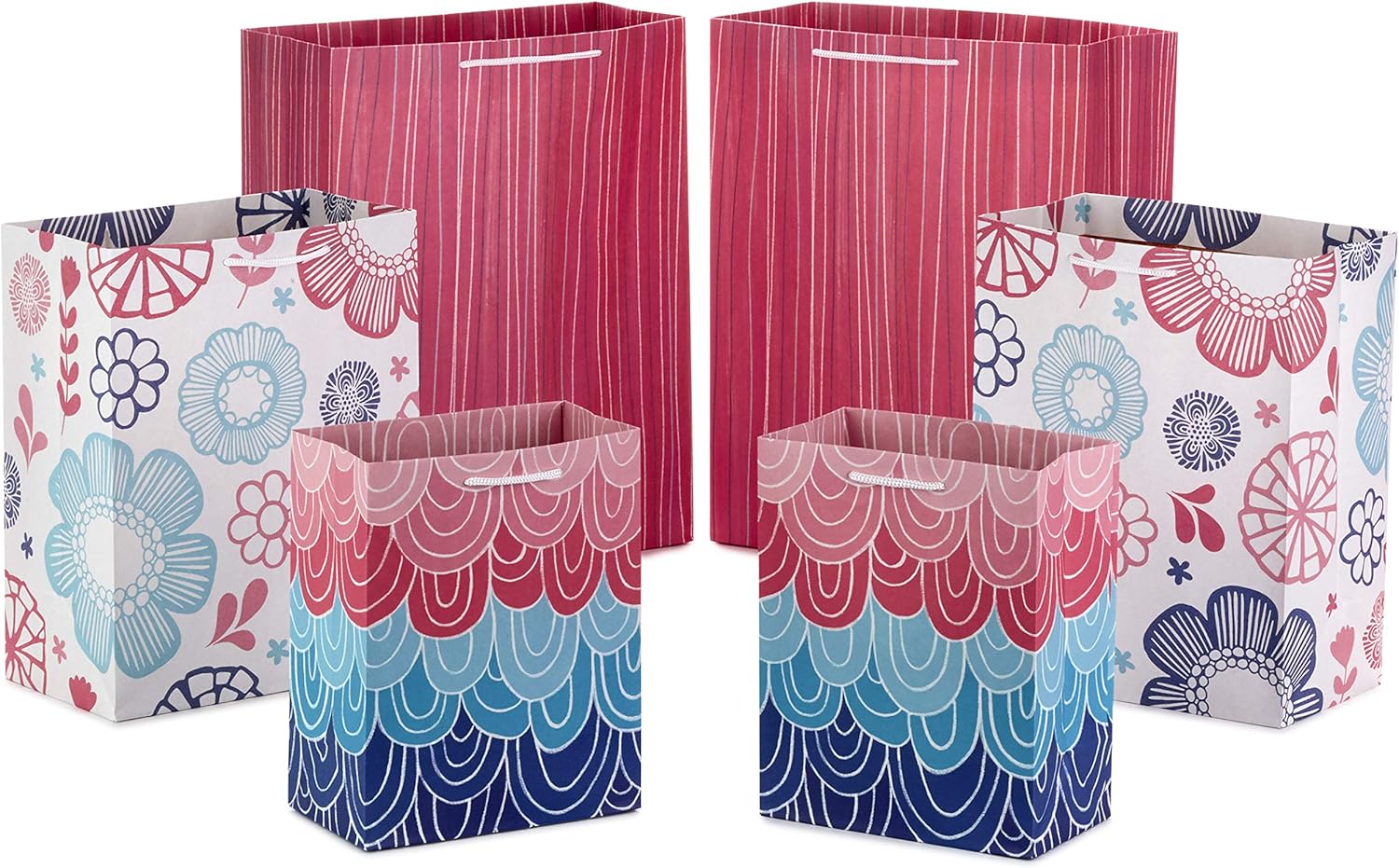 Hallmark Gift Bag Assortment Pink & Blue, Stripes