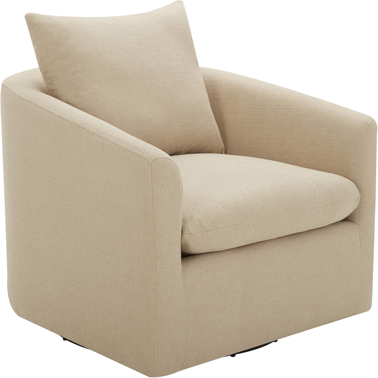 Amazon Brand – Stone & Beam Elisabet Upholstered Swivel Chair, 33.5"W, Hemp