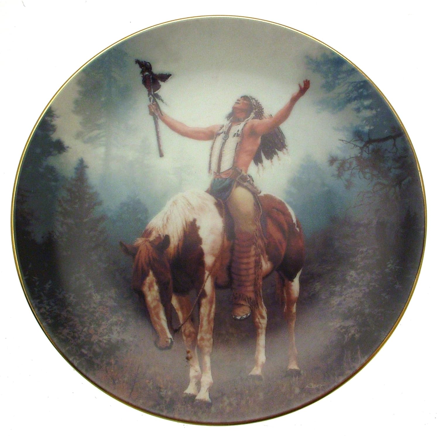 c1992 Hamilton Collection Deliverance Mystic Warriors Chuck Ren Native