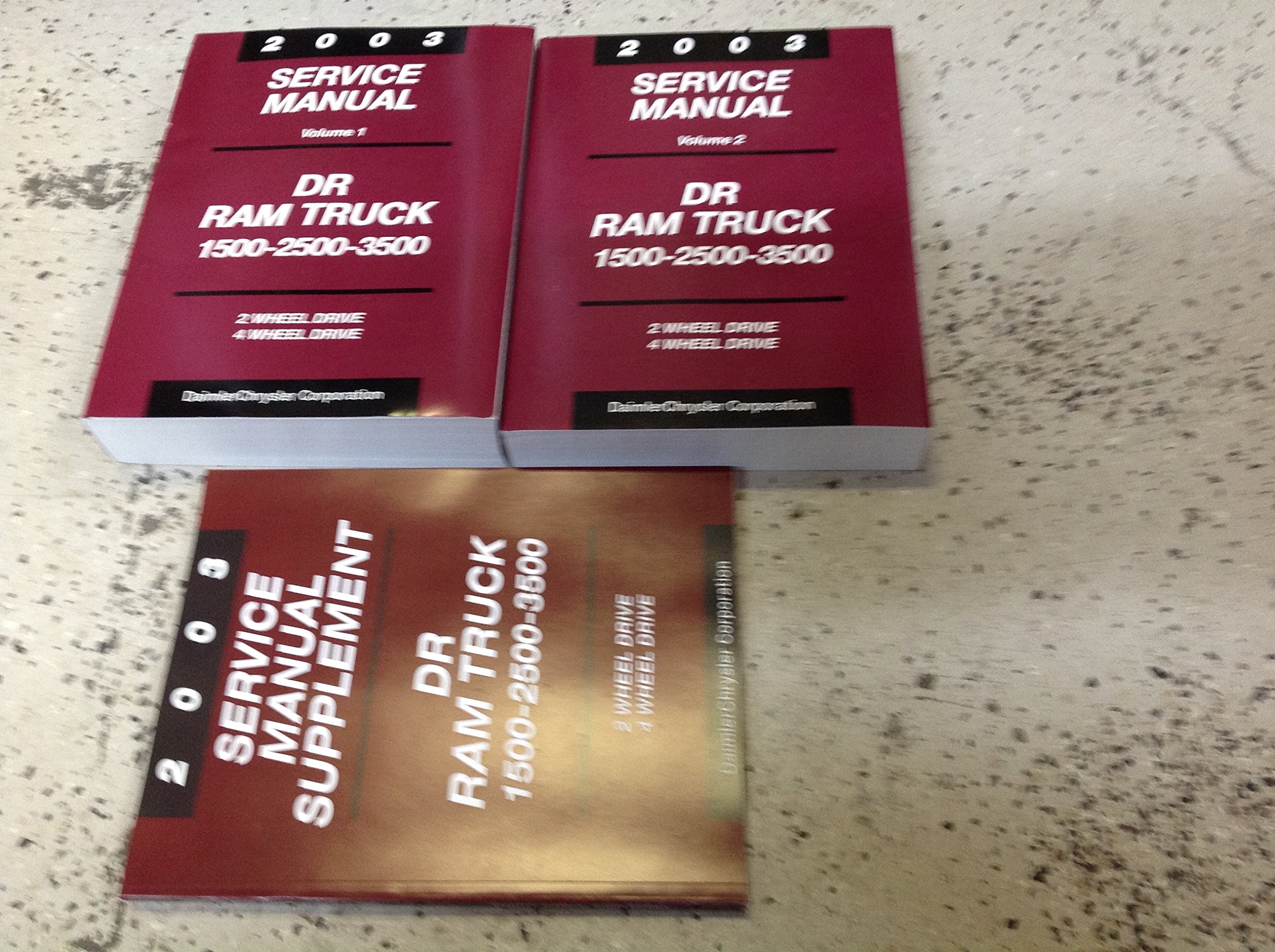 2003 DODGE RAM TRUCK 1500 2500 3500 Service Shop Repair Manual Set BRAND  NEW OEM Paperback – 2003