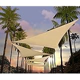 Amgo 10' x 10' x 14' Beige Sun Shade Sail Triangle AMTAPTRN10-190GSM- Pergola Shade Sails Canopy for Patio