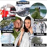 aZengear Emergency Survival Poncho 4pc Thermal Mylar Foil Hooded Green view 5