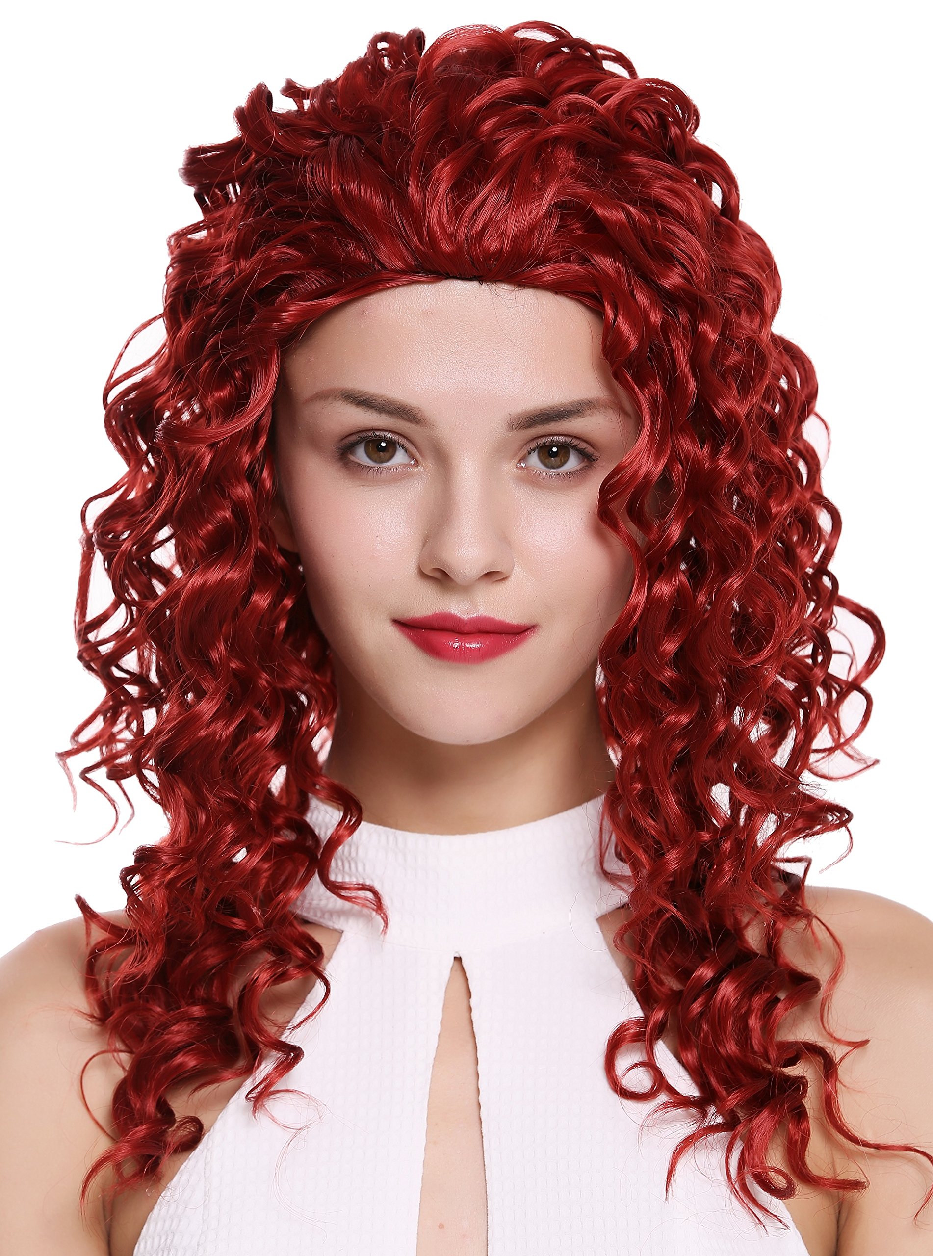 WIG ME UP - AG-137 Quality women's wig half wig 3/4 long curly curls red 21,5 inches