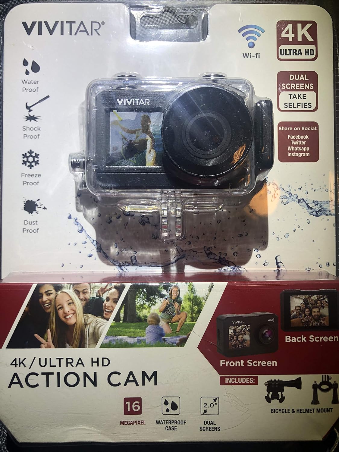 vivitar waterproof 4k wifi action camera