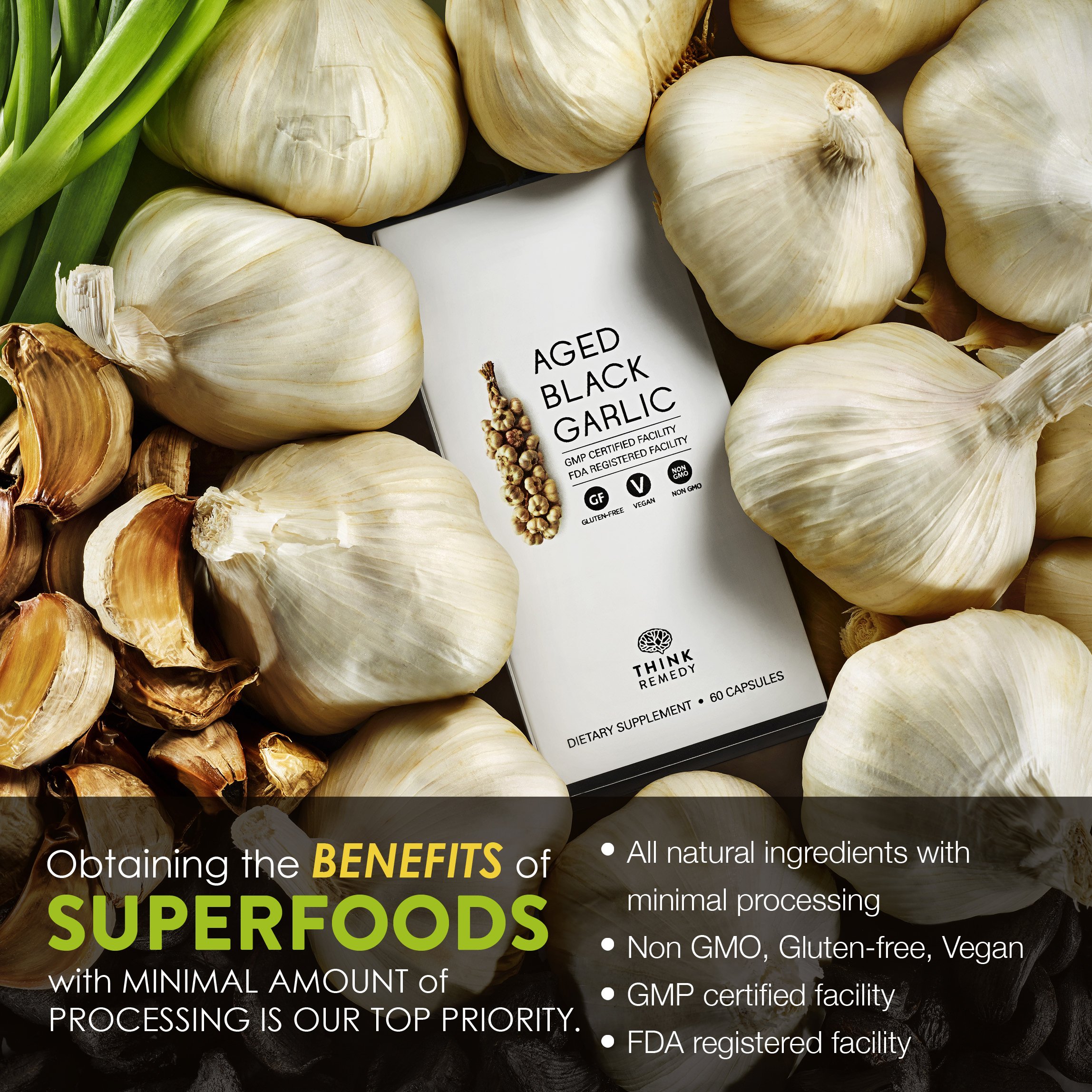 Black Garlic Capsules for High Blood Pressure Cholesterol More