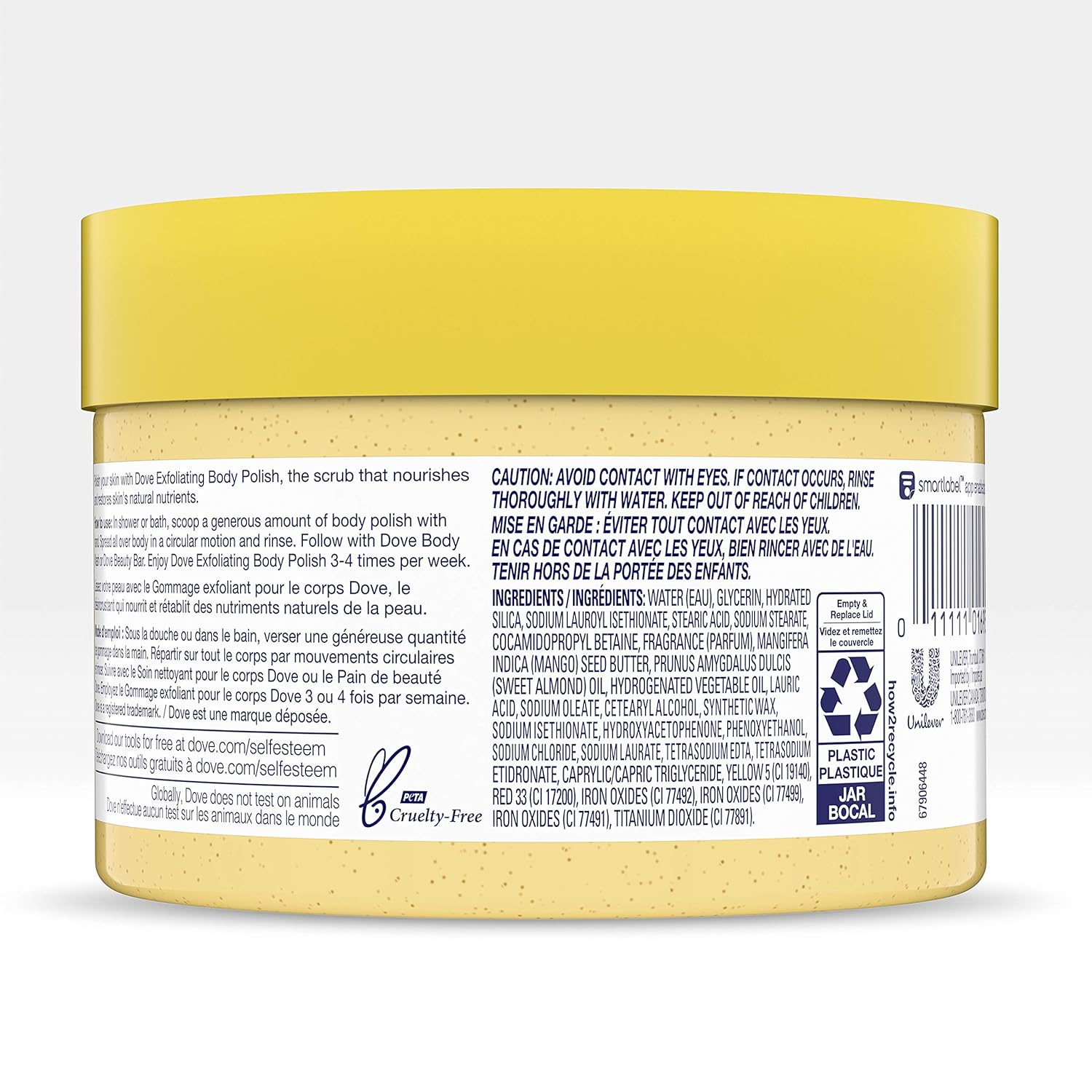 Dove Exfoliating Body Polish Body Scrub Exfoliating Scrub for Dry Skin Crushed Almond and Mango Butter Gently Exfoliates to Reveal Healthy Skin 10.5 oz 4 Count : Beauty