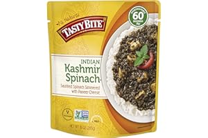 Tasty Bite Kashmir Spinach, Ready to Eat, 10 Ounce, Microwavable Entrée in Light Curry Sauce, Vegetarian