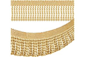 Waydress Fringe Trim Bright Sheen and Beautiful Decorations for Curtain Box Sofa Crafts Home Decor Supplies (Gold, 12 Yards)
