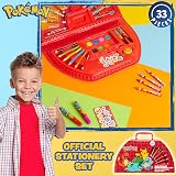 Pokémon Art Supplies Set with Colouring Pencils Felt Tip Pens Watercolors Red view 2