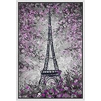 SIGNWIN Framed Canvas Wall Art Paris Eiffel Tower Canvas Prints Home Artwork Decoration for Living Room,Bedroom - 16x24 inches