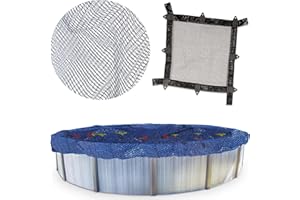 IN THE SWIM SWIMLINE HYDROTOOLS Leaf Net Heavy Duty Winter Leaf Net Pool Cover for Above Ground Swimming Pools | for 28 FT Round Pools | 31 FT Netting Size | Black | Winch & Cable Included | CO928