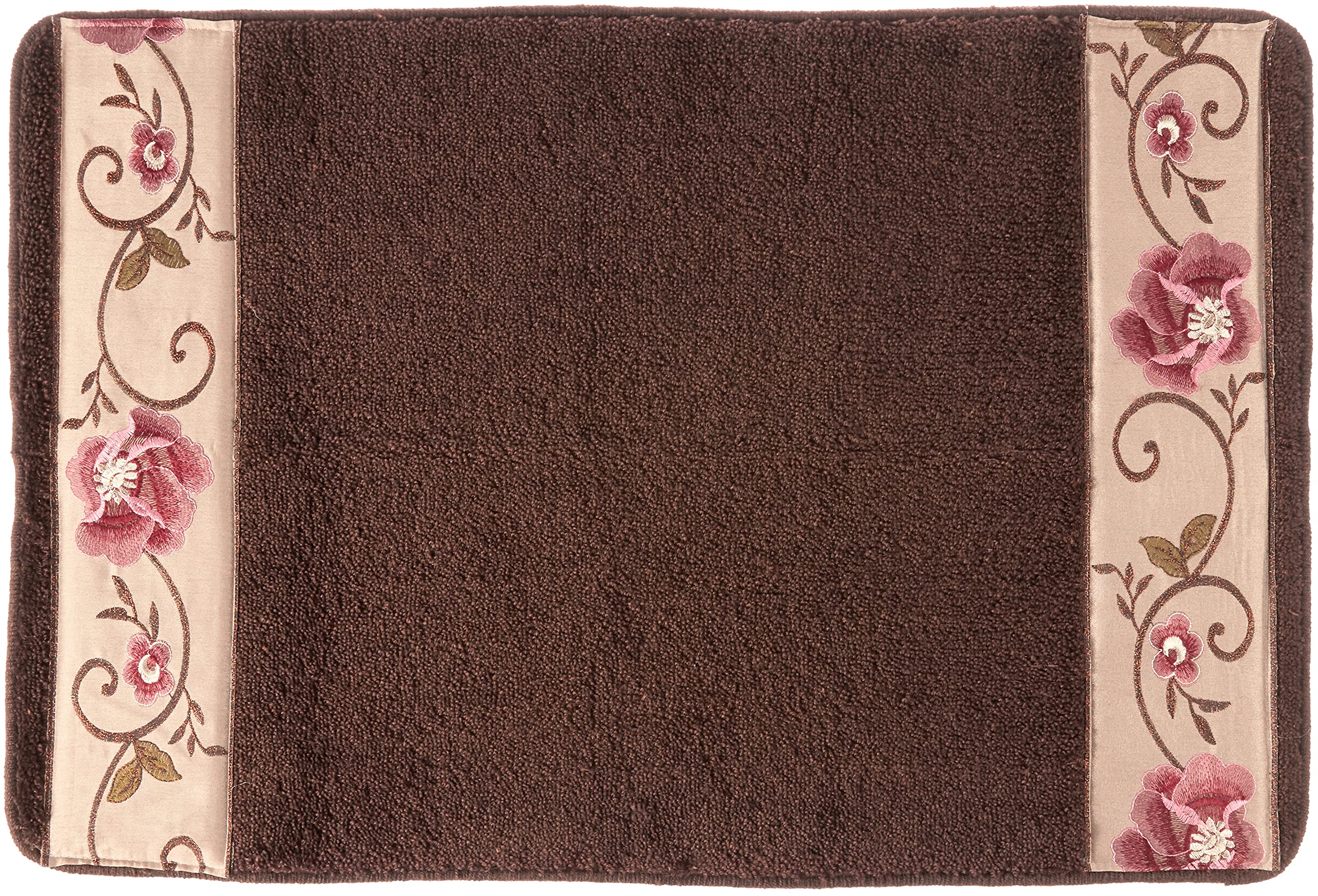 Popular Bath Bath Rug, Larissa Collection, 21" x 12", Rose Design โ image 1