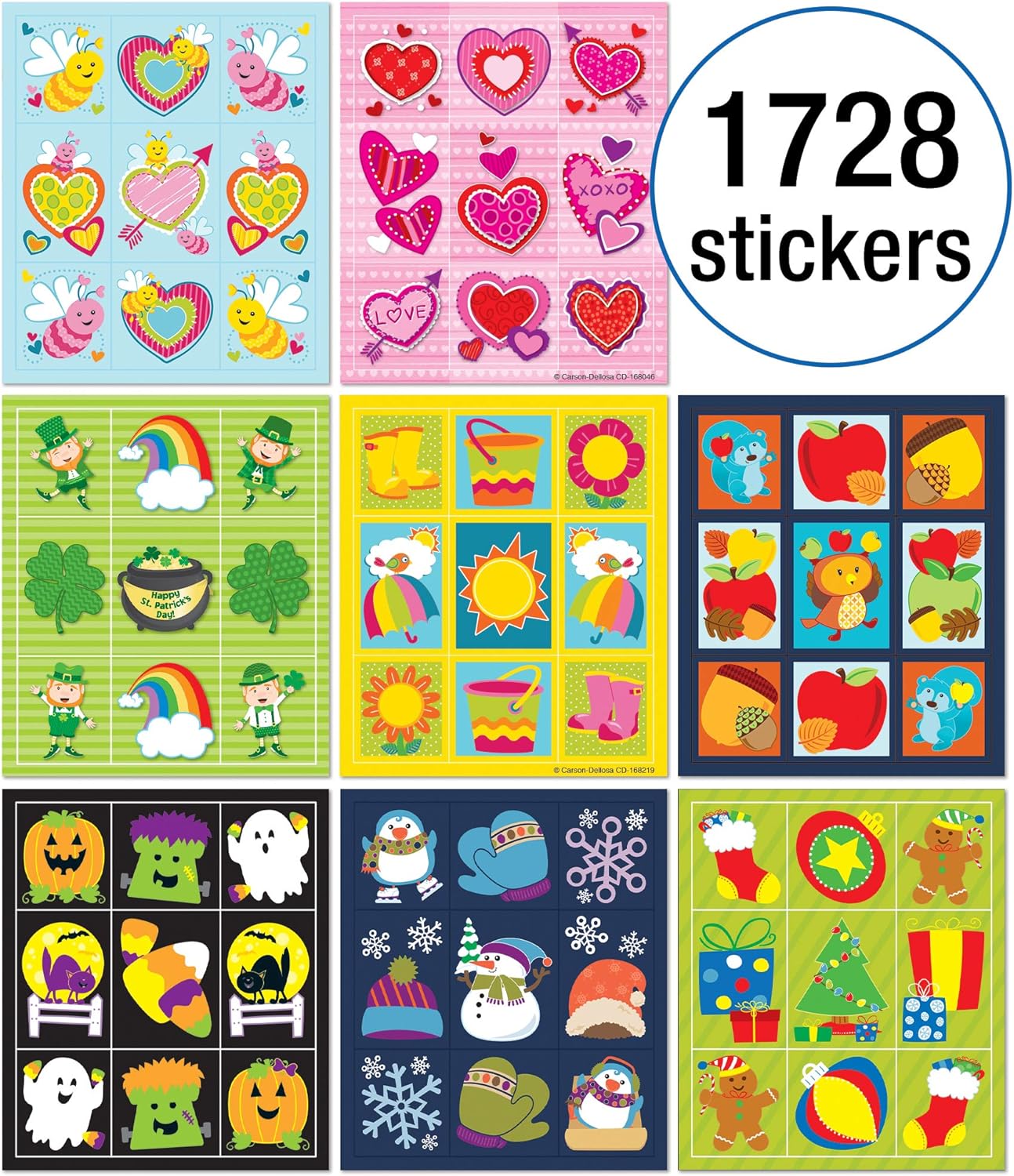 Carson-Dellosa Seasonal Prize Pack Sticker Set, Multi
