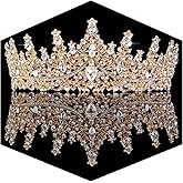 Gold Crown for Women Crystal Princess Tiaras Rhinestone Queen Headband Wedding Bridal Hair Accessories Birthday Prom Pageant Party Coming of Age Ceremony Photo Props