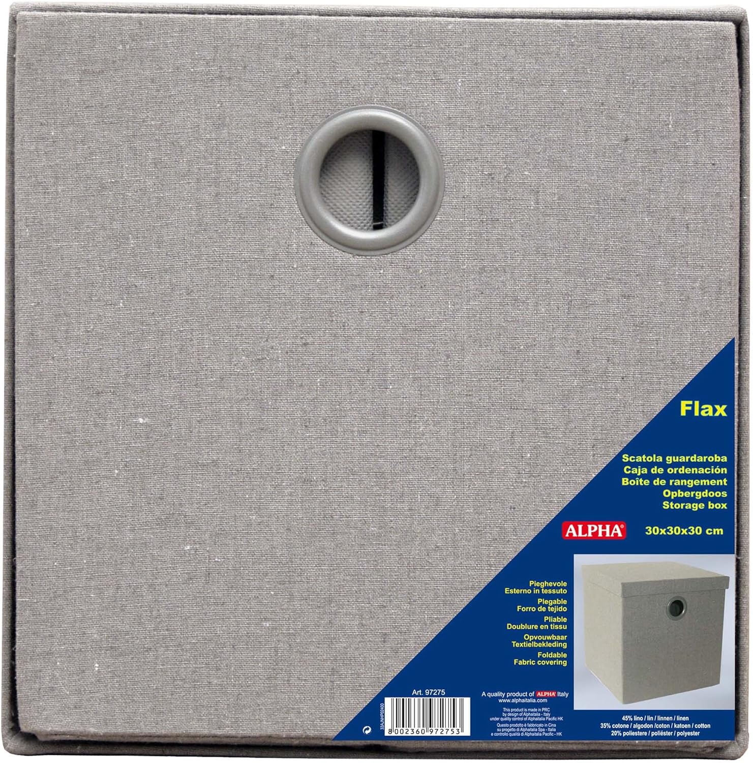 Caja de ordenación plegable con tapa, color gris (30x30x30 cm M): Amazon.es: Hogar