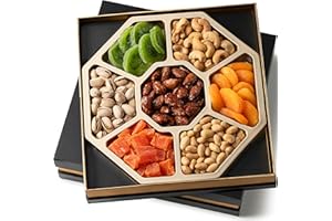 BONJOIE Fruit And Nuts Gift Basket For Christmas Gifts - Perfect For Women or Men Christmas Gifts - Dried Fruit And Nut Gift Baskets For Mom, Grandma, Wife, Couple, Family - Mixed Nuts Gift Sets For Holiday