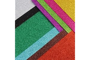 LOMIMOS 10 Pcs Glitter EVA Foam Paper Sheets,for Handicraft Kids Arts Crafts DIY Projects Classroom Parties(8x12 in)