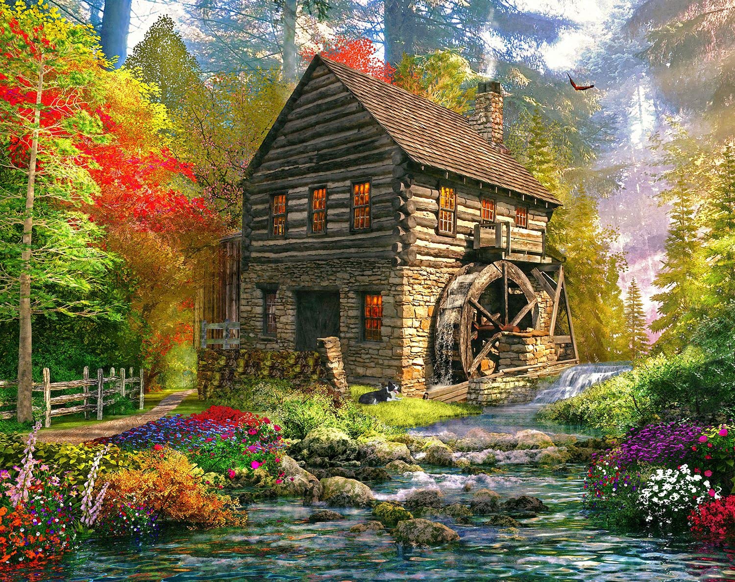 Springbok's 1000 Piece Jigsaw Puzzle Mill Cottage - Unique Cut Pieces