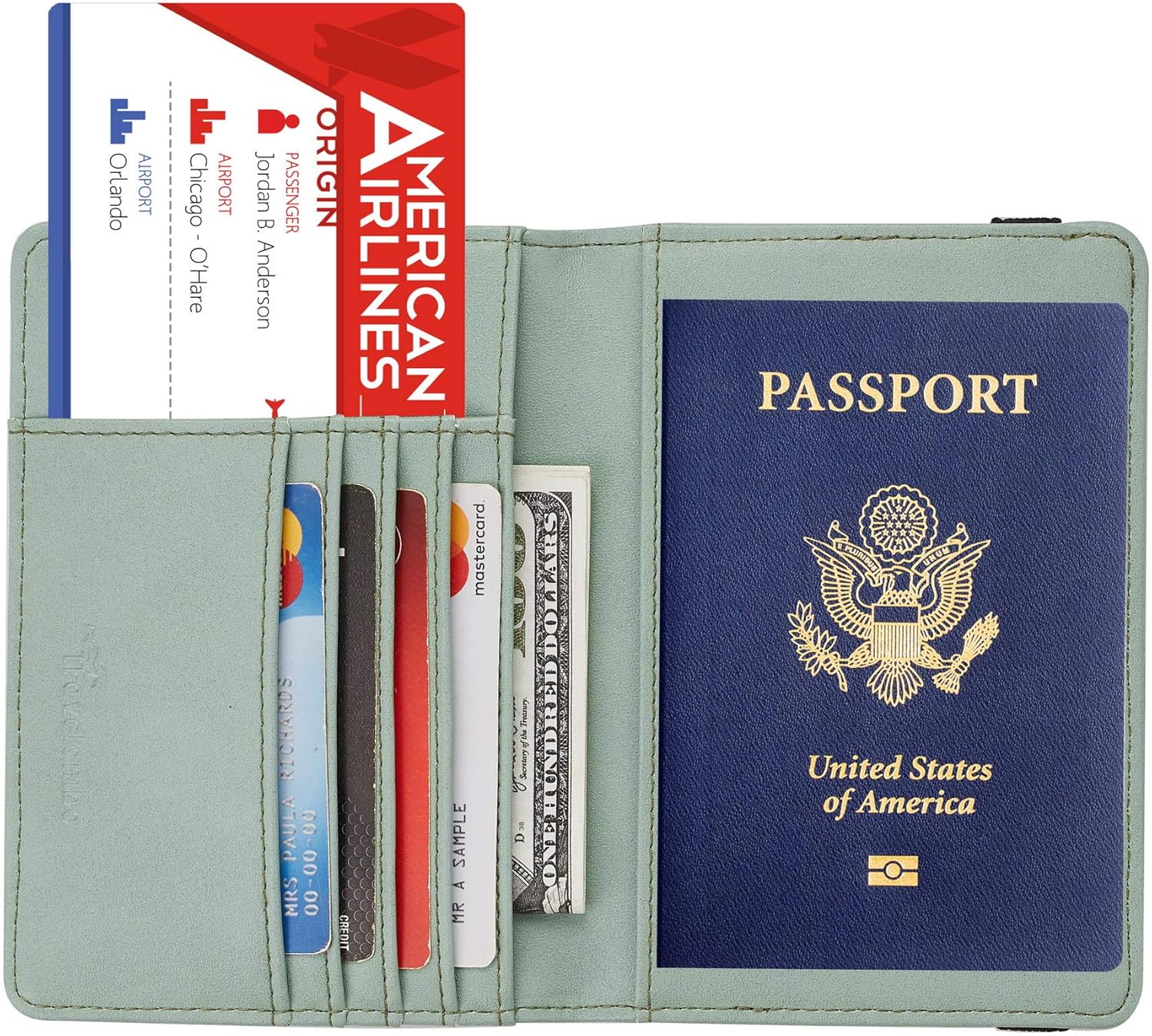  | Travelambo RFID Blocking Leather Passport Holder Cover Case Travel Wallet Elastic Strap(01 Black NP Black) | Passport Wallets