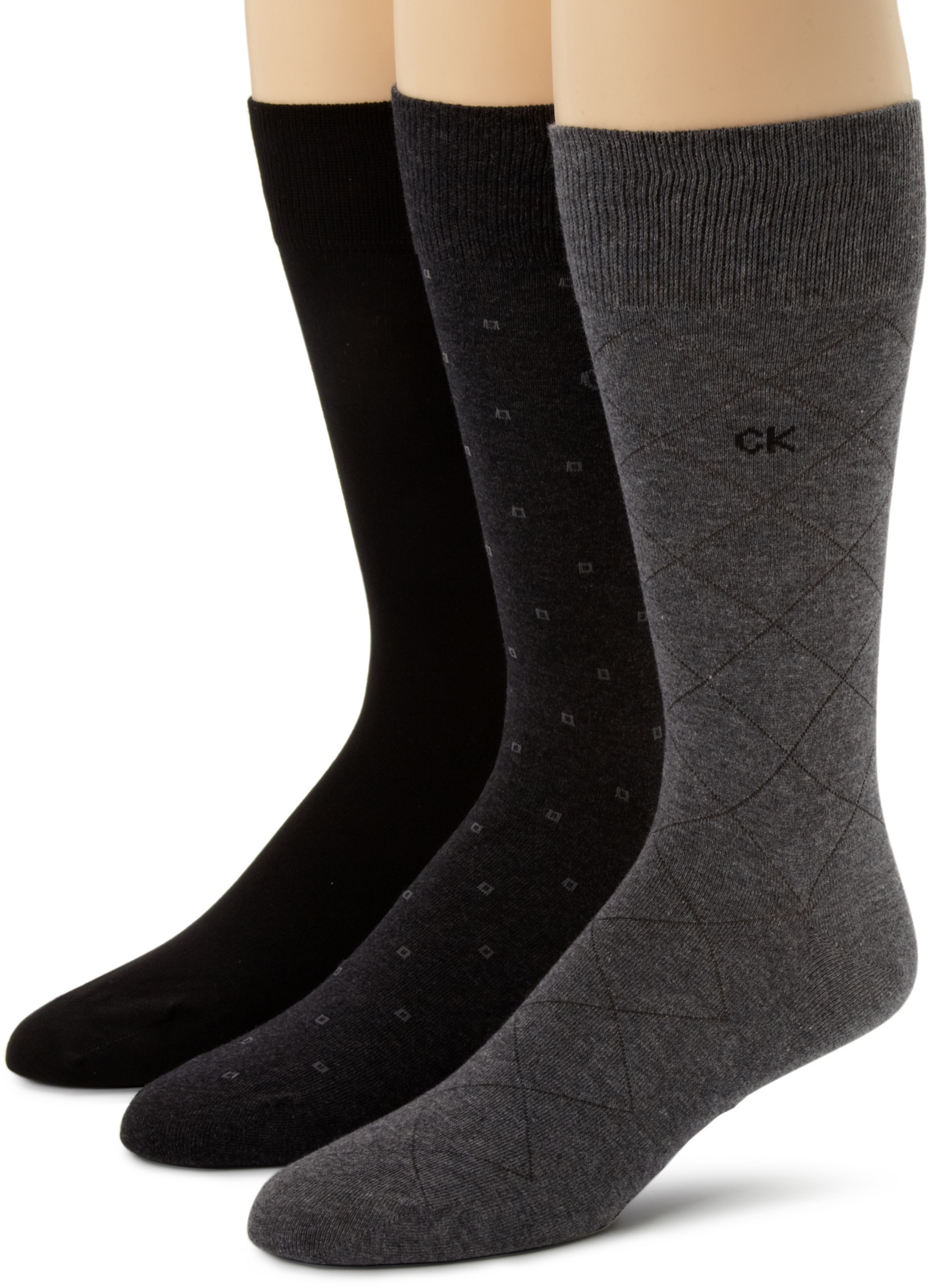 Calvin Klein Underwear Men's 3 Pack Geometric Crew Socks