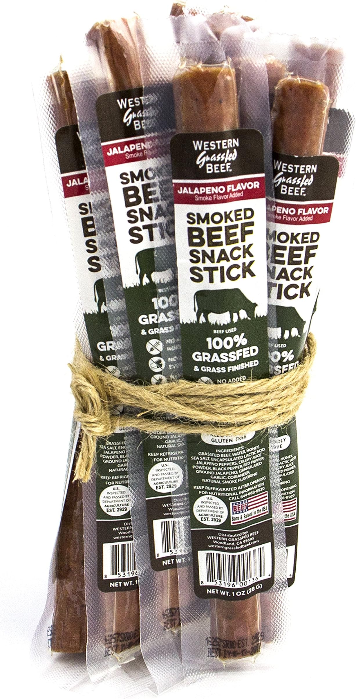 100% Grass Fed Beef Snack Sticks Jalapeno (12 pack)