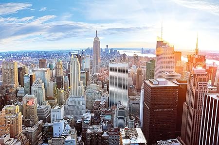 GREAT ART Fototapete Fototapete New York City Skyline 336 x 238 cm - Wandtapete 8 Teile Tapete inklusive Kleister