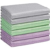 HOMEXCEL Glass Cleaning Cloths 6 PK, Lint Free Towel for Windows, Mirrors | 16"X14" Microfiber Cloths With Magic Cleaning Power for Mirrors, Screens, Glasses, Stainless Steel