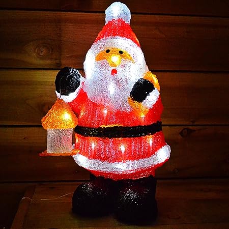 Acrylic Standing LED Light Up Santa 