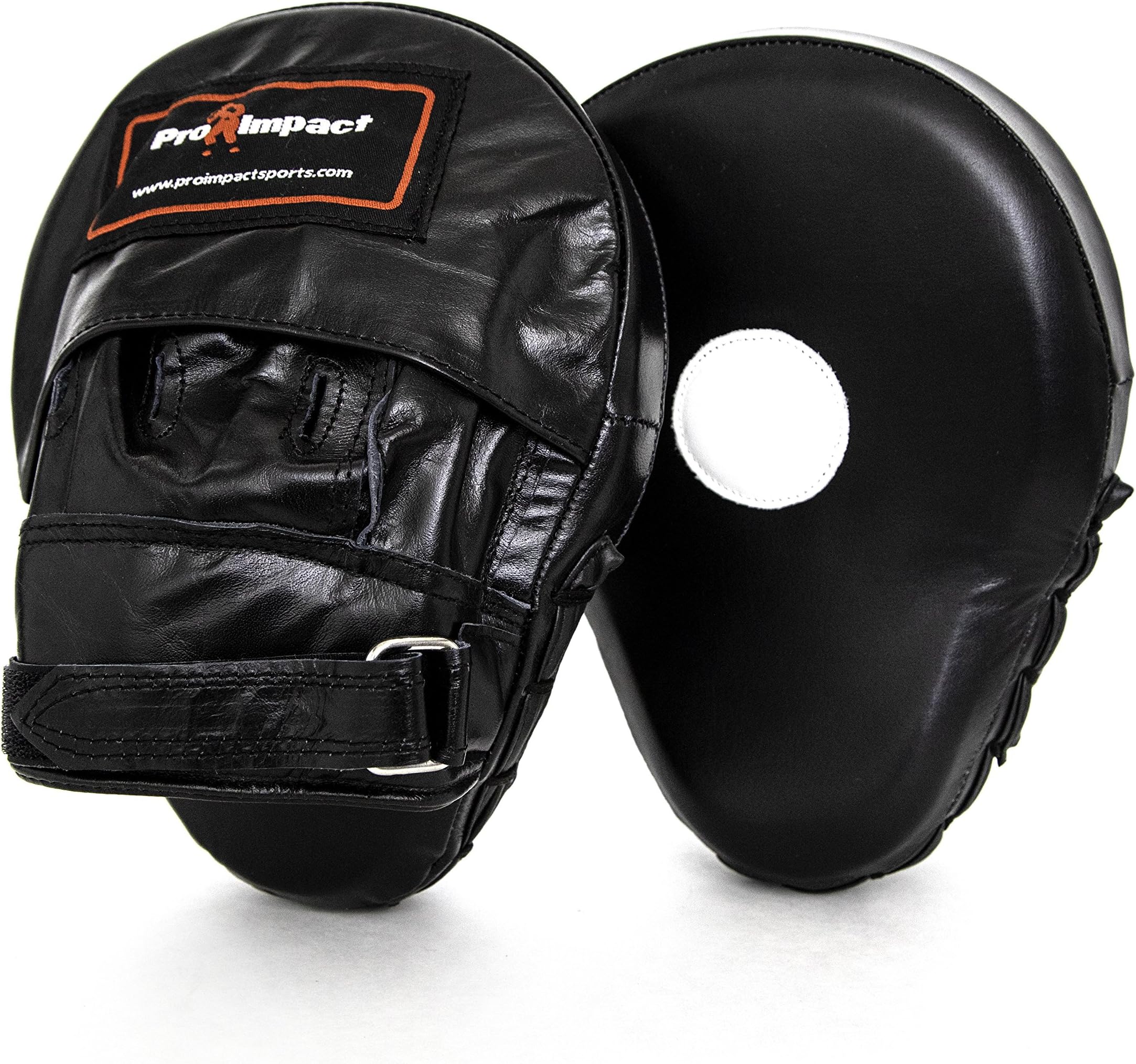 Pro Impact Curved Focus Mitts - Shock Absorbent Training Hand Pads - Ideal for Karate Boxing MMA Muay Thai or Fighting Sports Training Genuine and PU Leather