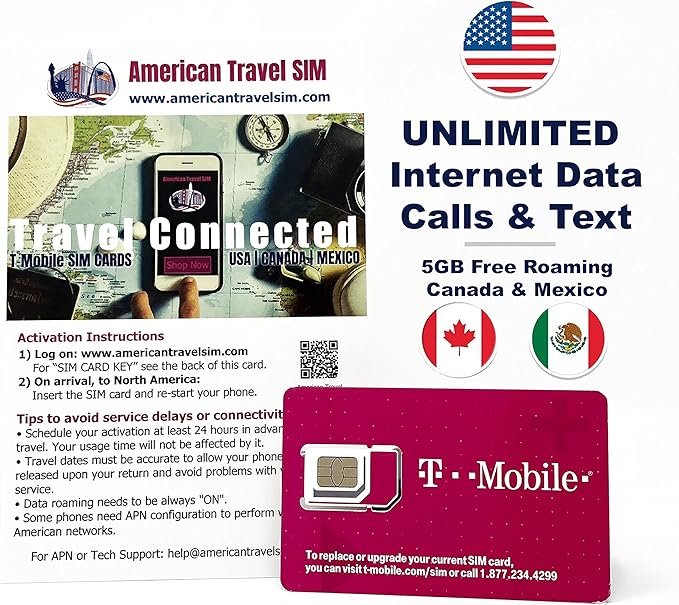 TMobile Prepaid SIM Card Unlimited Data USA, 5GB Free