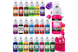 Food Coloring Gel Set - 22 Vibrant Color Gel Food Coloring for Cake Decorating, Baking, Easter Egg, Icing - Tasteless Food Co
