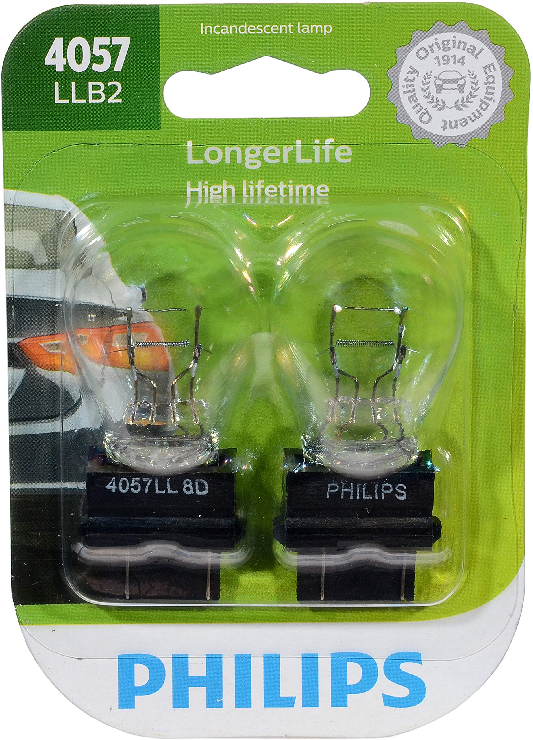 Philips 4057 LongerLife Miniature Bulb, 2 Pack
