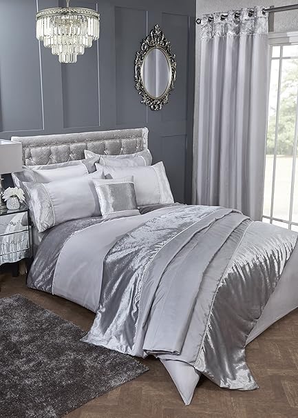 Kayla Velvet Bedroom Collection Duvet Cover Set Black