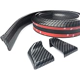 Car Rear Spoiler Trunk Spoiler Lip Kit Universal 4.9FT / 150cm Length Exterior Rear Strip Splitter Spoiler Side Skirt Rubber Carbon Fiber Black