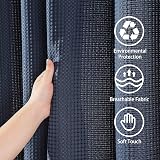 Shower Curtain Navy Blue 182x214cm with Metal Hooks Weighted Hem view 7