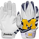 Franklin Sports Youth NCAA Football Receiver Gloves - Receiver Gloves for Kids - NCAA Team Logos and Silicone Palm - Youth Pair - Great for Games & Costumes