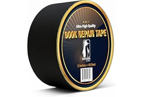 KOLTOSE BY MASH Black Bookbinding Tape, Black Cloth Book Repair Tape for Bookbinders, Black Fabric Hinging Tape, Craft Tape, 2" Inches by 45' Feet, Acid Free and Archival Safe Tape for Crafts & Book Repair