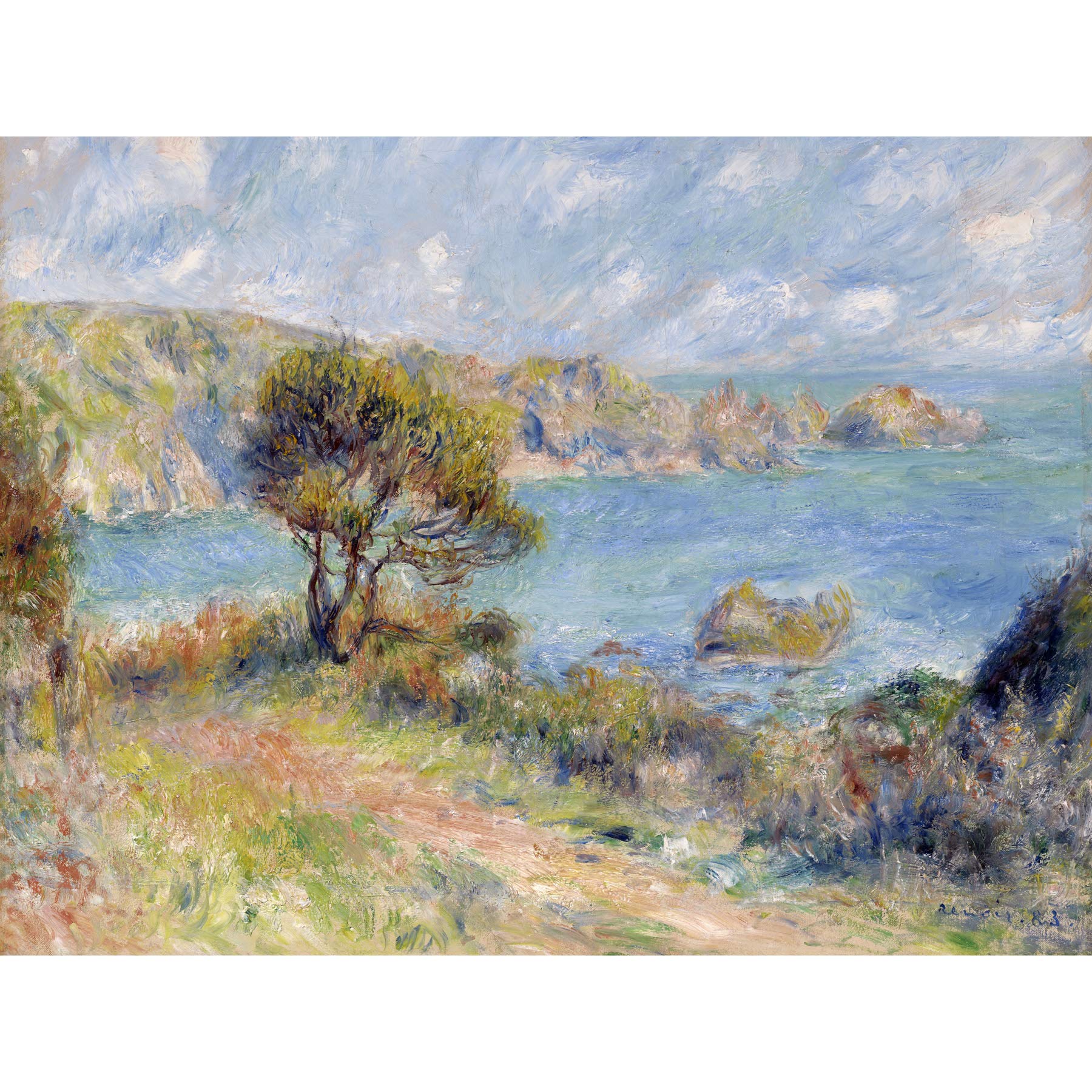 Artery8 Pierre Auguste Renoir View At Guernsey 1883 Painting Large Wall Art Poster Print Thick Paper 18X24 Inch