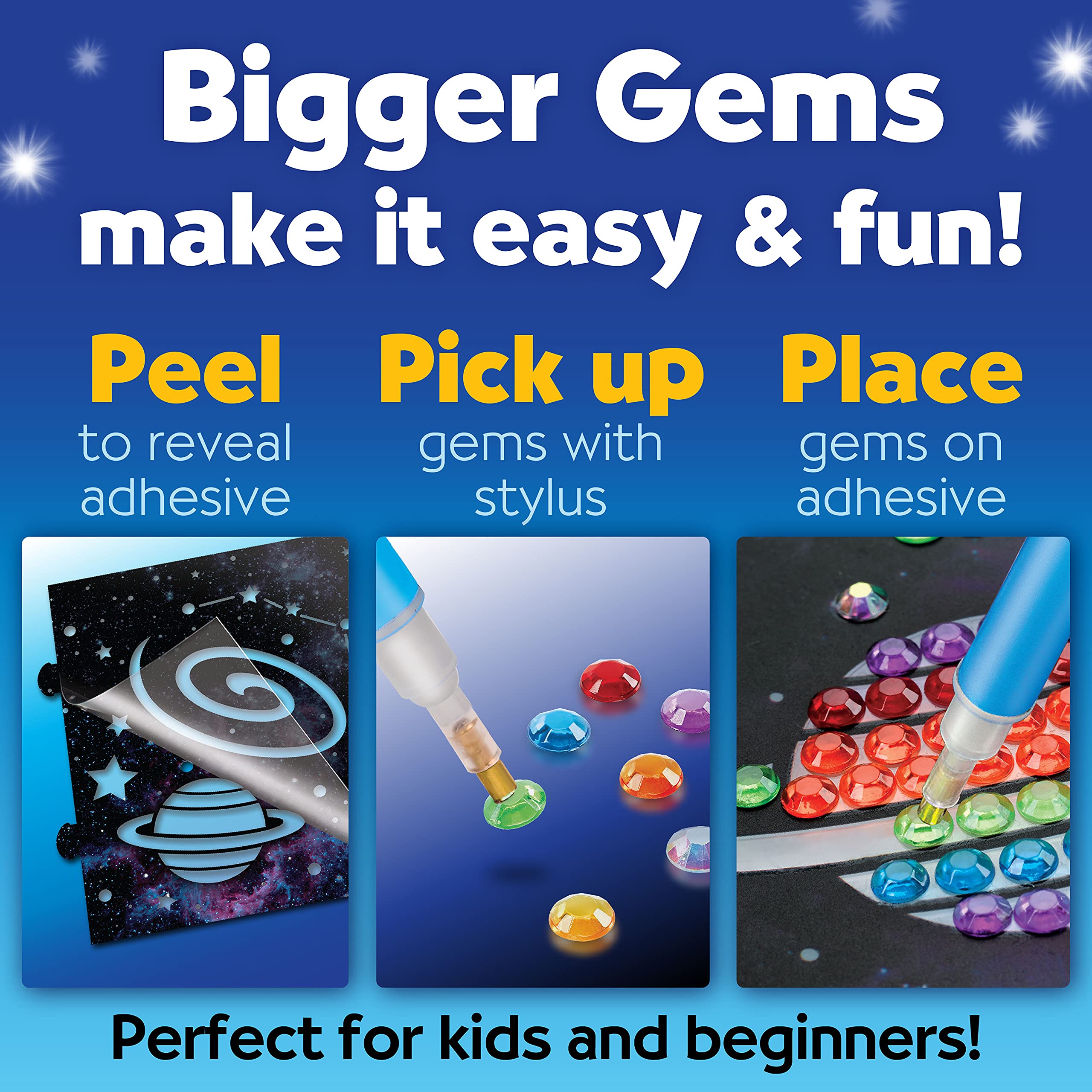 Creativity for Kids Big Gem Diamond Painting Light - Create Your Own DIY Night Light, Diamond Arts and Crafts Kit for Kids Ages 6-8+