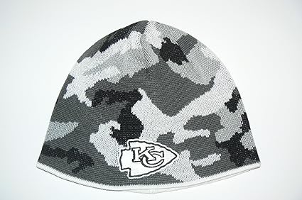 Amazon Com Nfl Kansas City Chiefs Black And White Camouflage Camo Beanie Hat Ski Skull Cap Lid Toque Hats Sports Outdoors