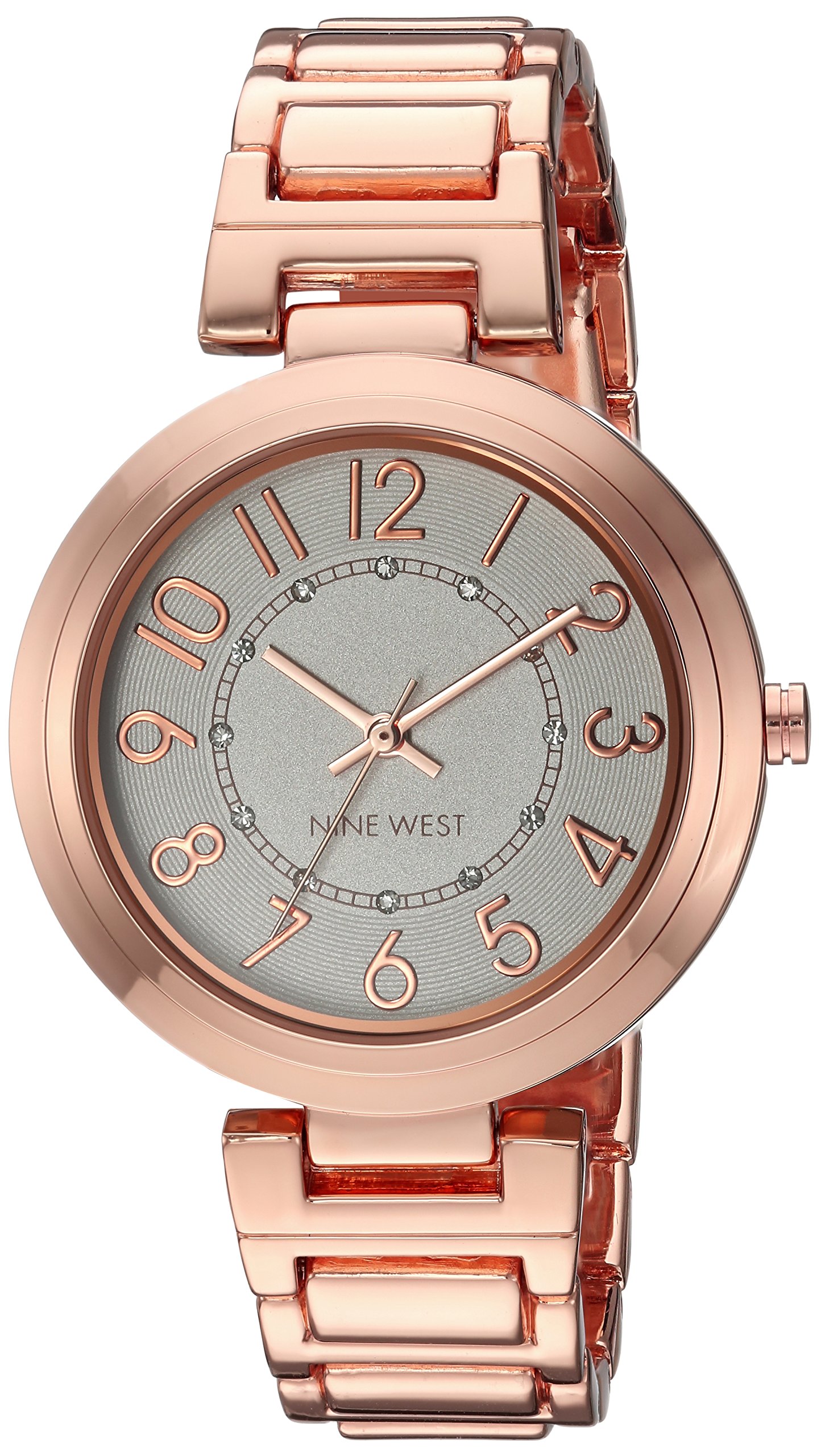 NINE WEST Women's Analog Japanese Quartz Watch with Alloy Strap NW/1892SVRG