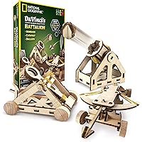NATIONAL GEOGRAPHIC Da Vinci Model Kit - Catapult Kit for Kids, 3D Puzzle Building Toy for Boys and Girls, Wood Building Kit