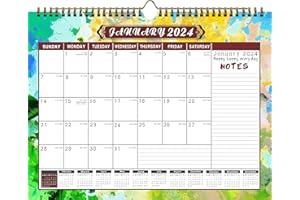 LUCILYNX 2024 Calendar - Wall Calendar from Janaury 2024 to Dec 2024, 12 Monthly Calendar with Large Writing Blocks for Planning and Organizing for Home or Office